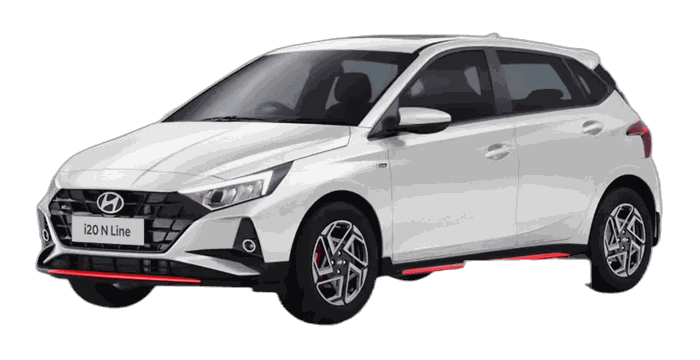 Hyundai i20 automatic rental car at Tirana Airport